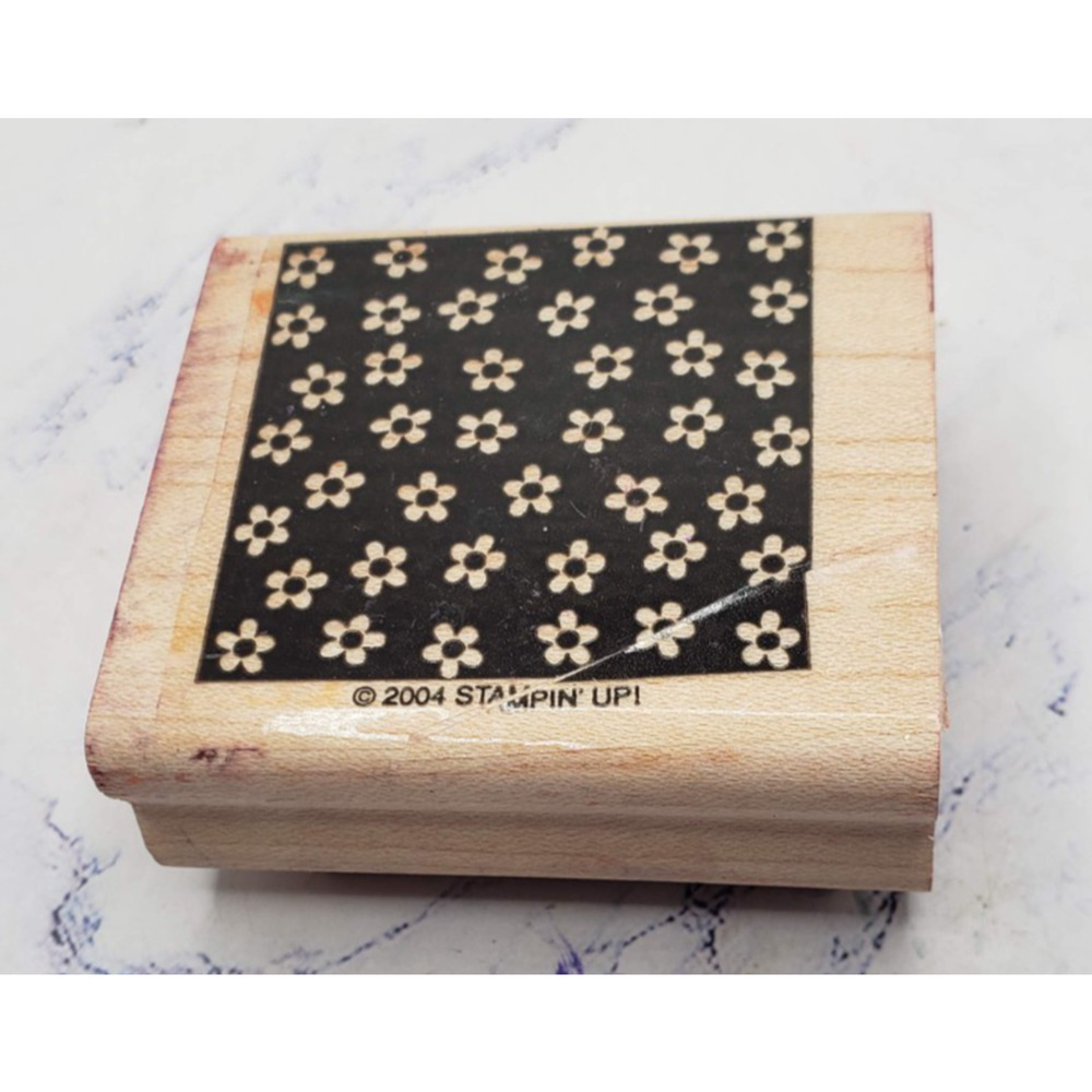 Stampin' Up! Dotted Daisy Flower Collage Wood Mounted Rubber Stamp
